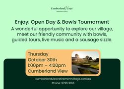 Cumberland View Retirement Village Open Day & Bowls Tournament