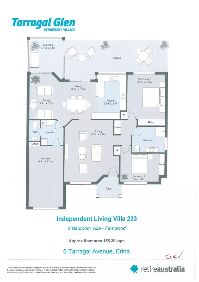 East facing villa with rear patio perfect for entertaining.