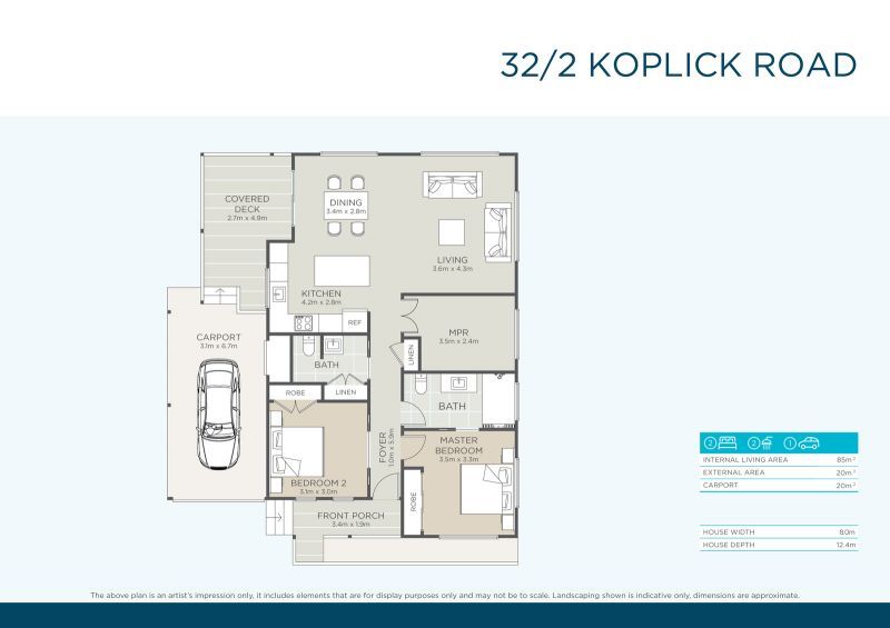 Modern Comfort - Spacious Two Bedroom Home with Study