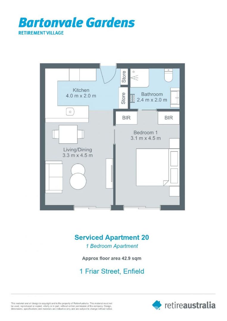 Modern 1 bedroom apartment