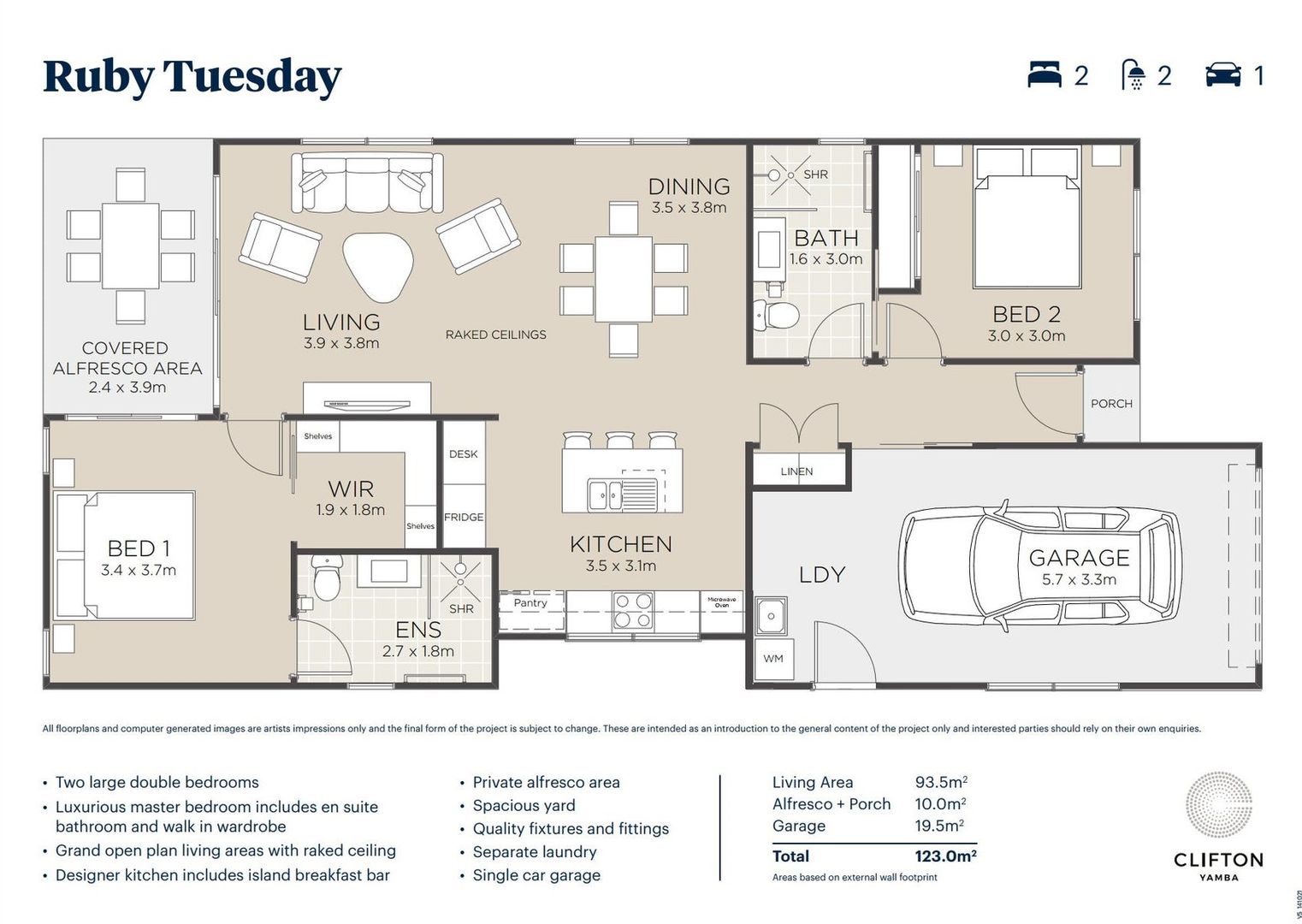 Clifton Yamba | Ruby Tuesday 2-bedroom home from $530,000