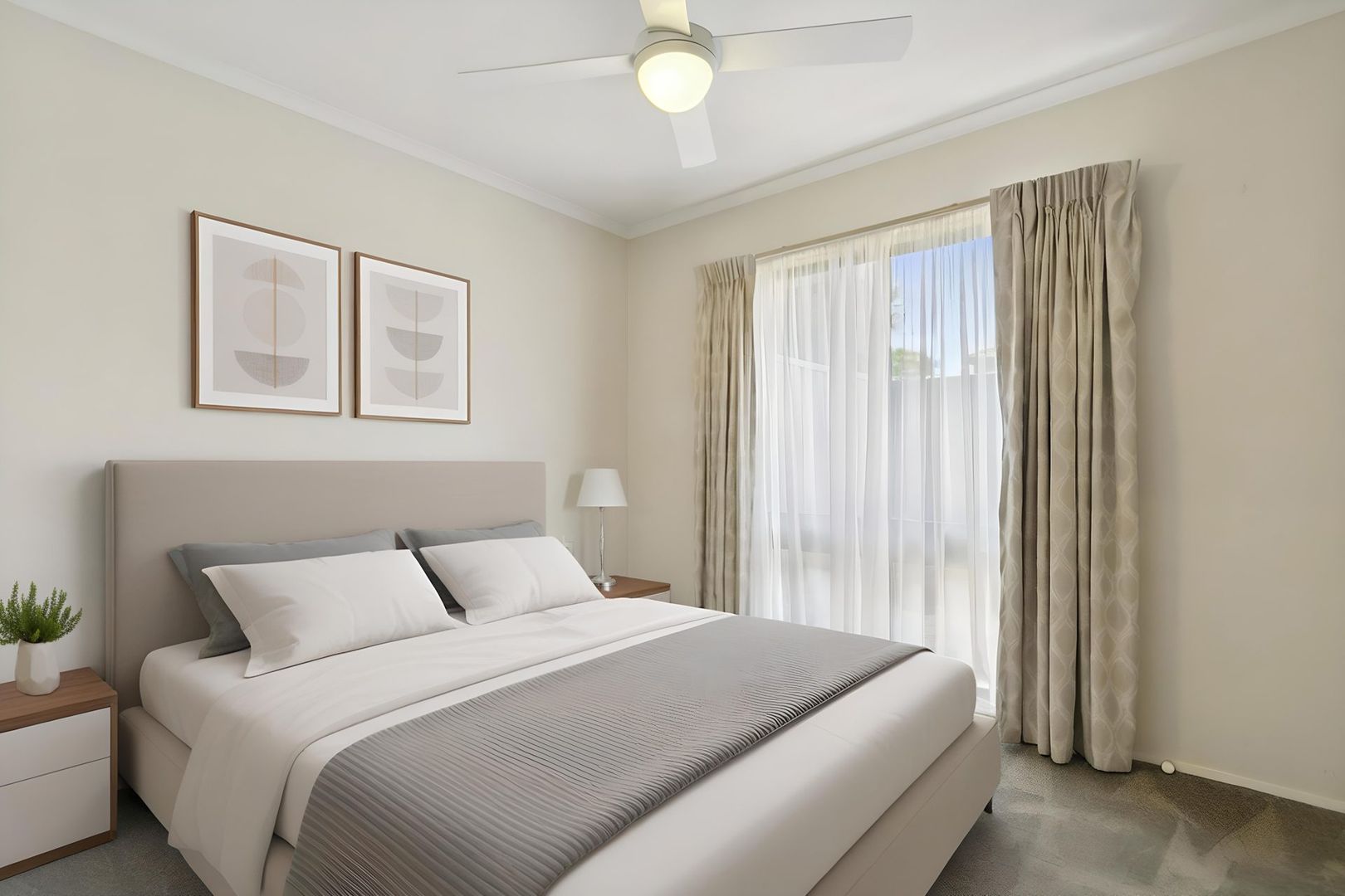 Free-standing two-bedroom villa with a study in a quiet court