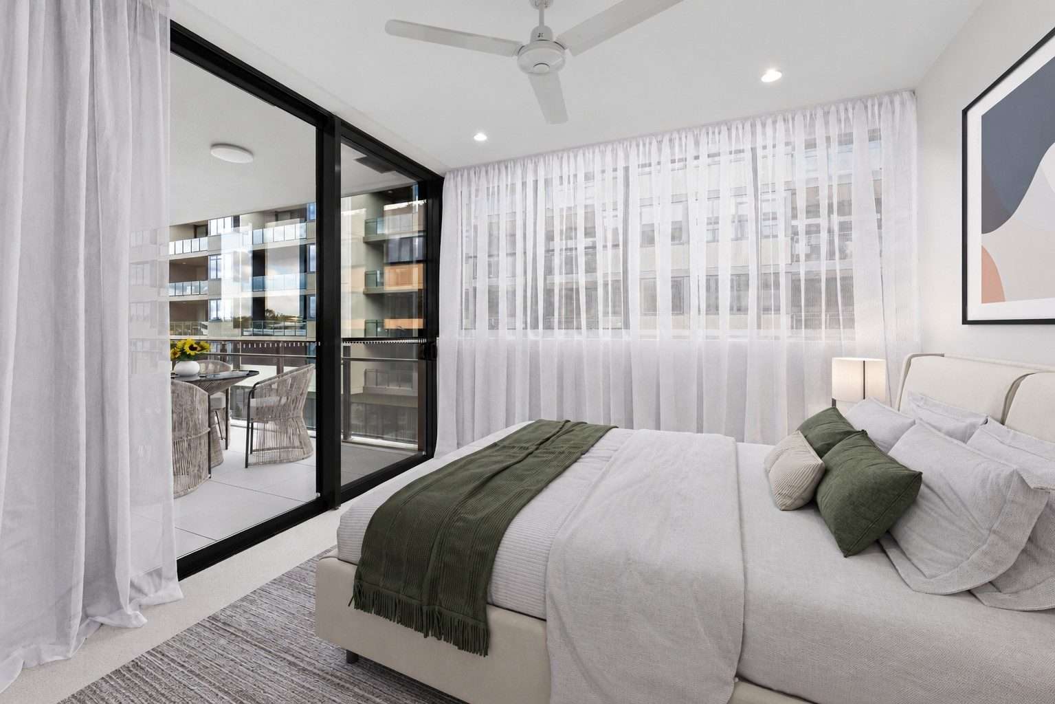 A beautifully designed north‑facing two‑bedroom haven