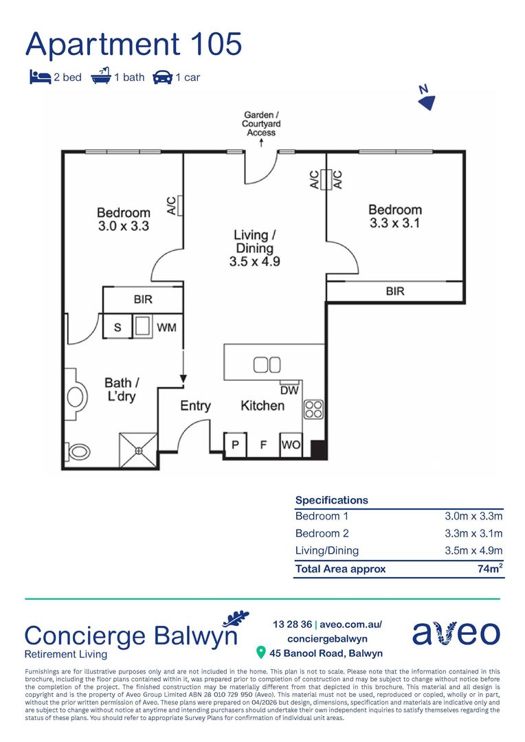 Premium Two-Bedroom Apartment with Courtyard Access!