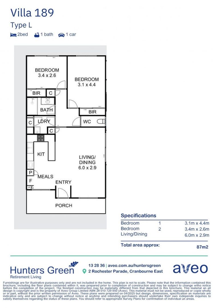 Stylish, 2-bedroom, modern villa close to the shops