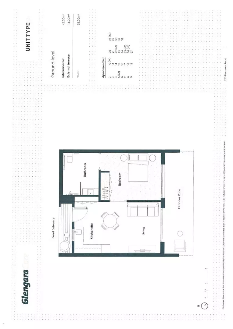 Ground floor apartment with outdoor courtyard