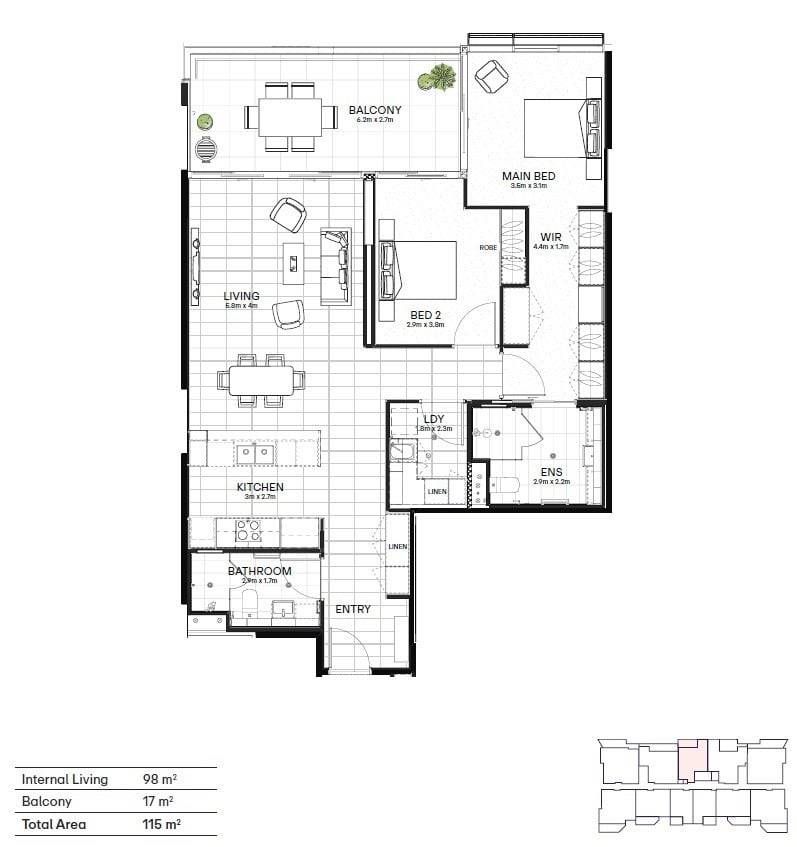 North-facing Two-Bedroom Apartment in Prime Location