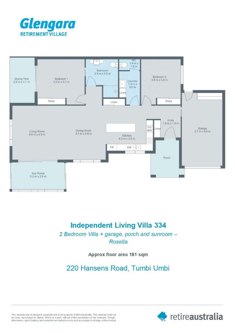 Comfort and privacy awaits in this modern retirement villa