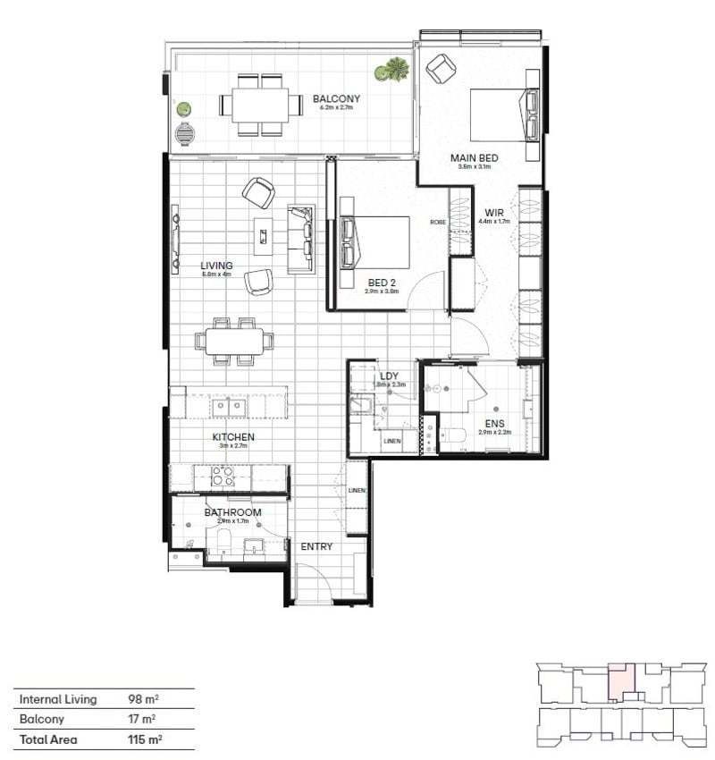 North-facing Two-Bedroom Apartment in Prime Location