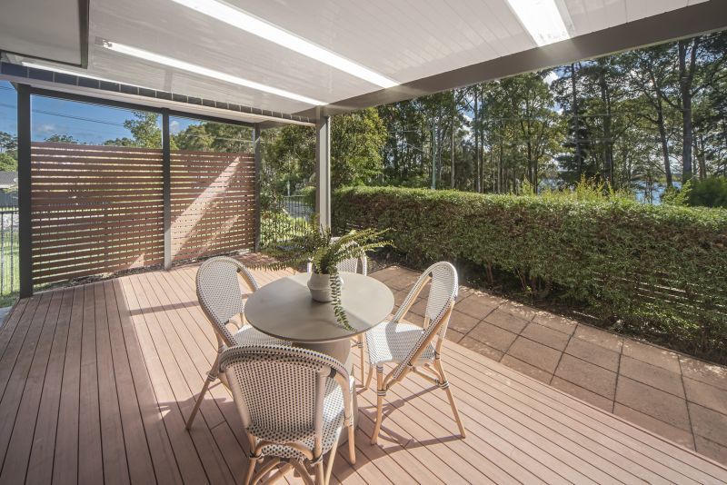 Modern villa with water views