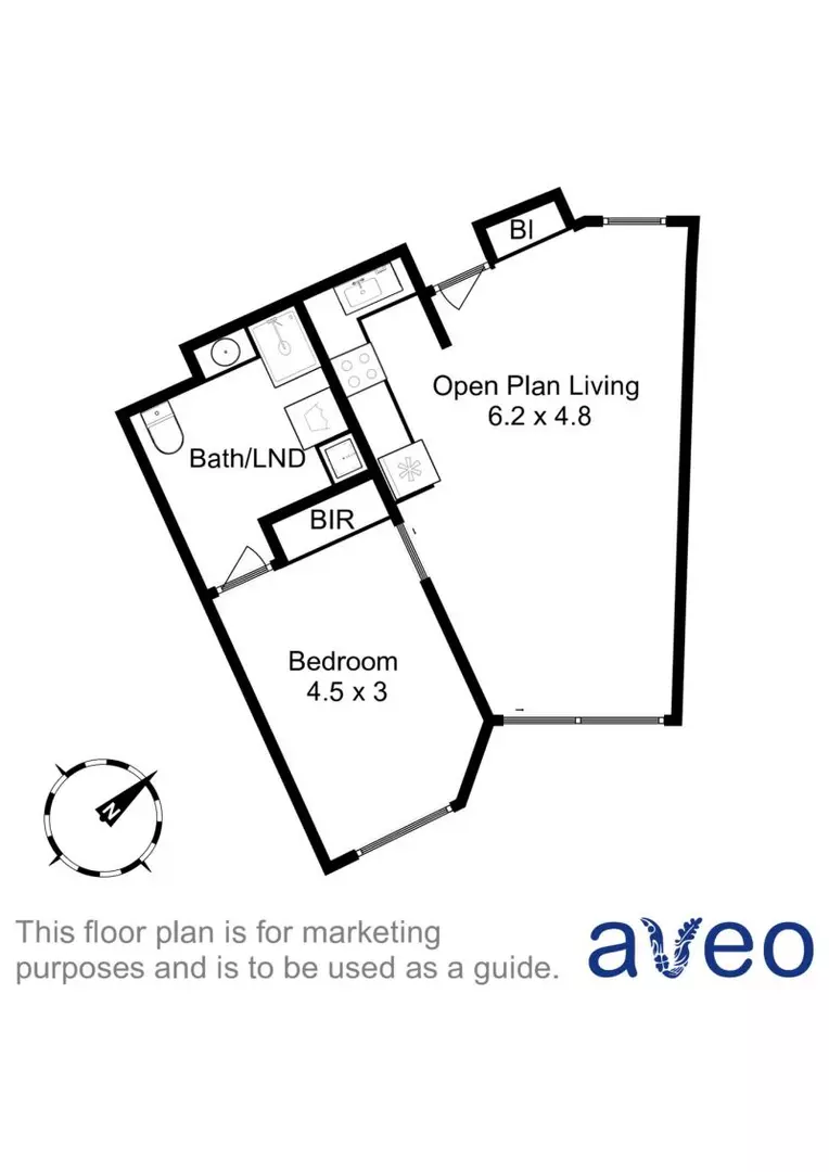 Apartment with views over community gardens