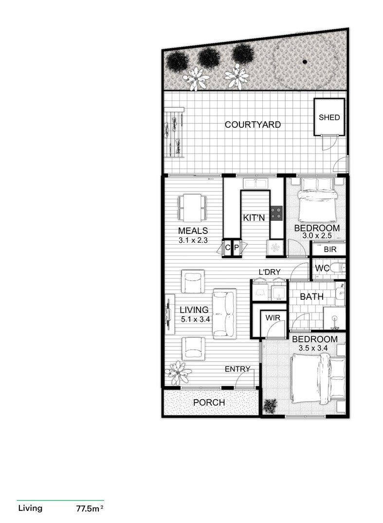 Stylish Two Bedroom Home