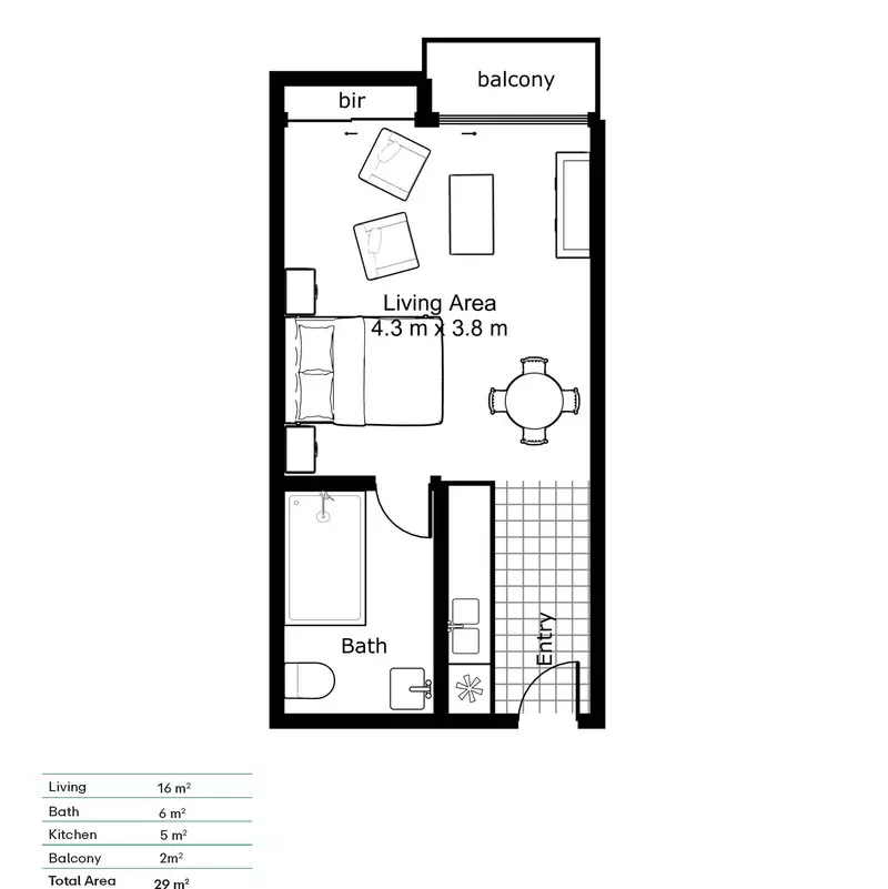 Serviced Apartment | Sandpiper Floorplan