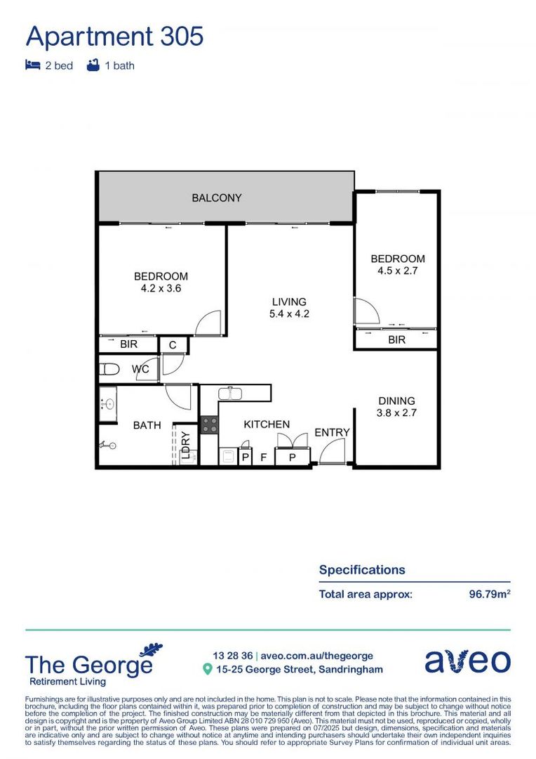 Bright and beautiful two-bedroom apartment with separate dining room