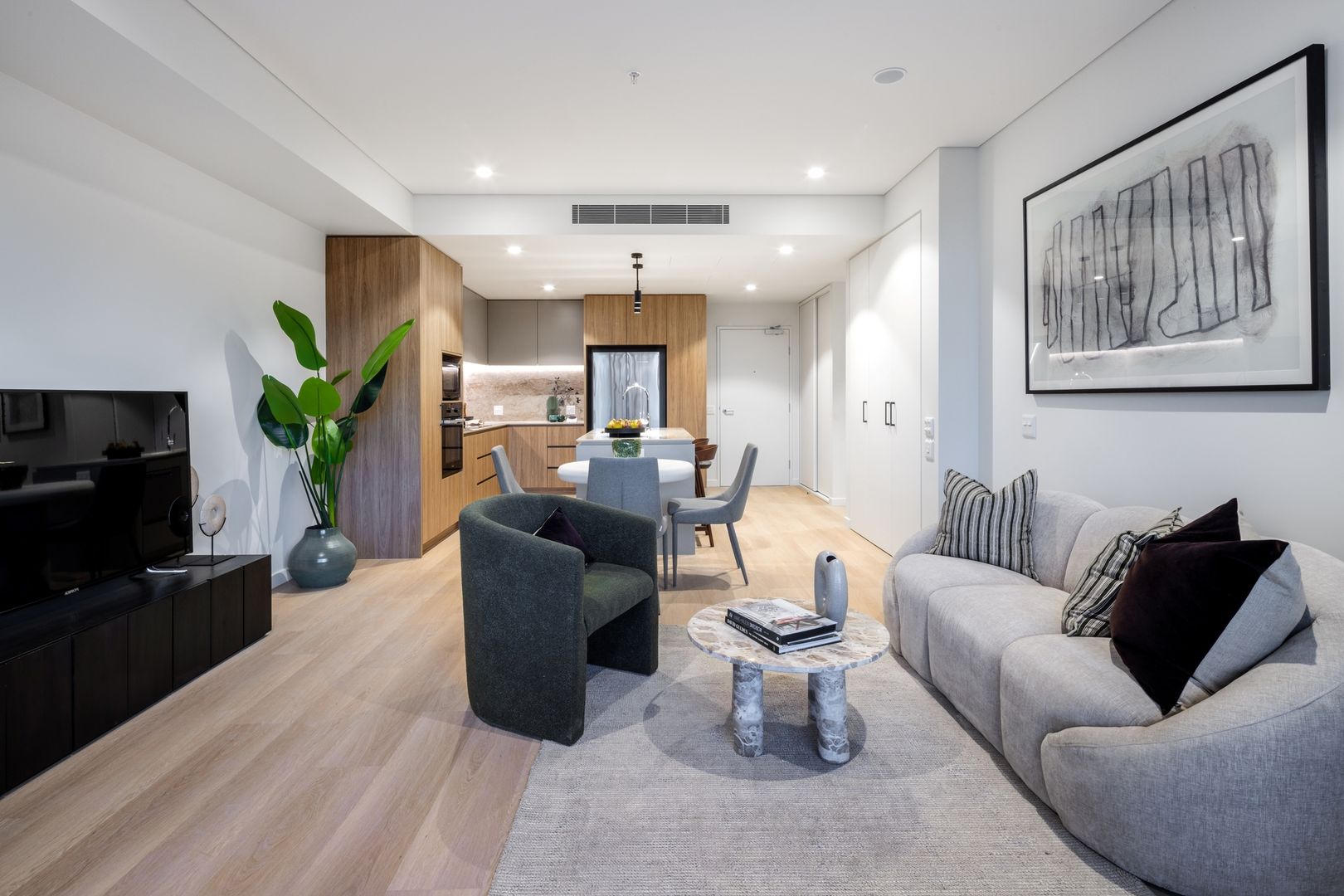 Generous, light-filled two-bedroom residence with a private balcony