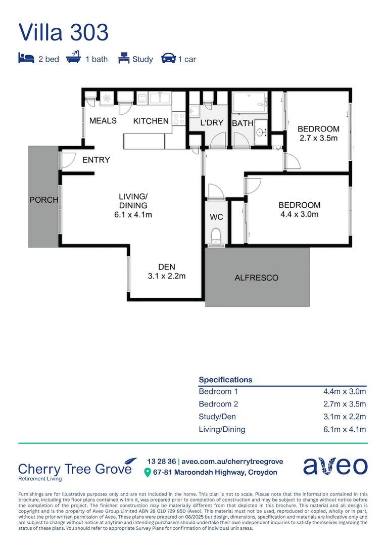 Well positioned two-bedroom villa