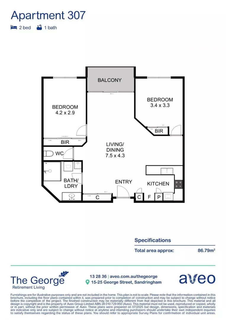 Light, bright & spacious two-bedroom apartment