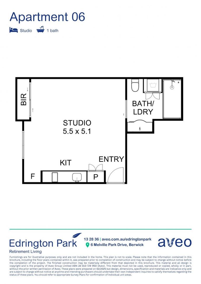 Newly-renovated studio apartment with brand-new kitchenette
