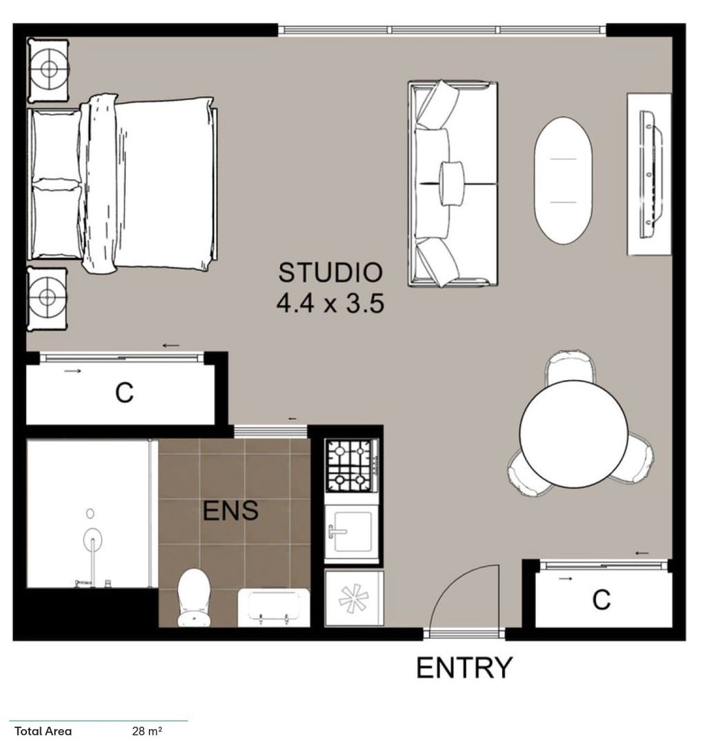 Cove Floorplan | Highvale Serviced Apartments