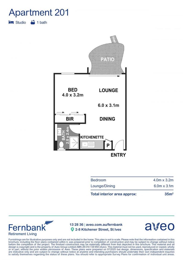 Light-filled apartment with a verdant view