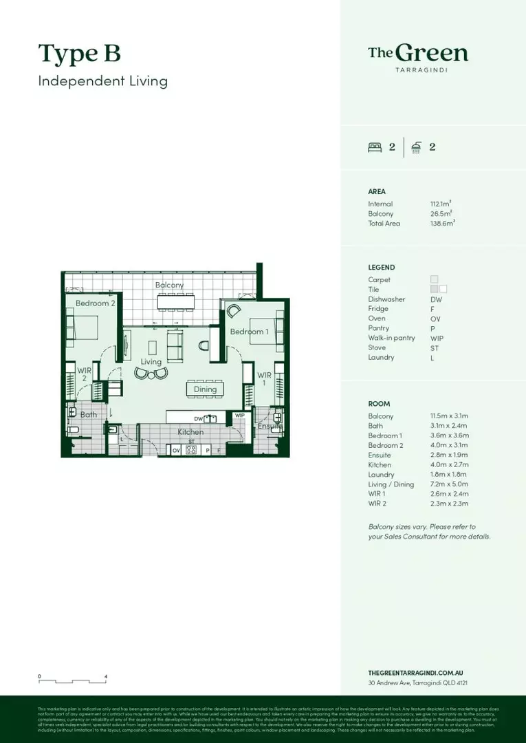 North-facing, fourth-floor apartment with views to the City.