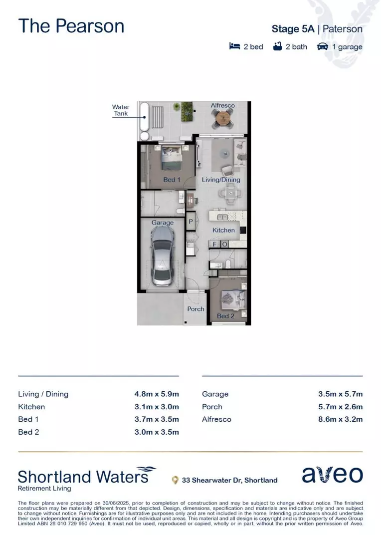 Light & bright two-bedroom villa with alfresco area