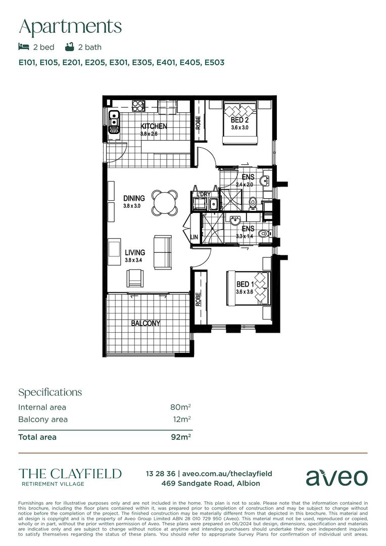 Contemporary two-bedroom apartment