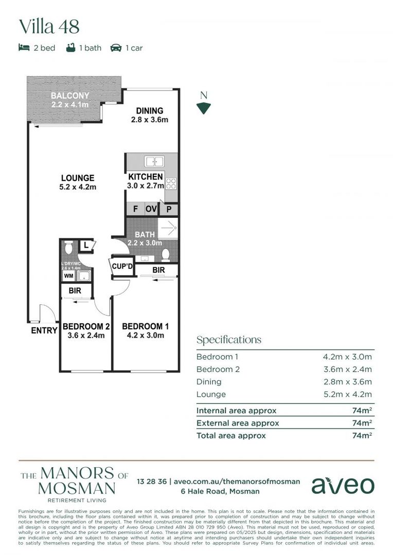 Light and bright two-bedroom residence