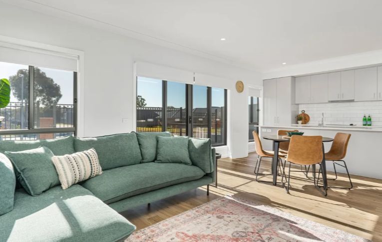 3 bed home with open plan kitchen flowing onto outdoor deck