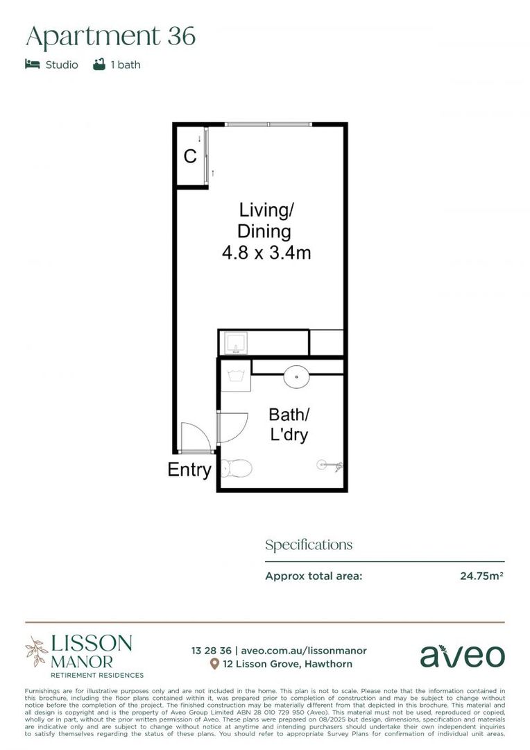 Delightful and freshly renovated studio apartment with services