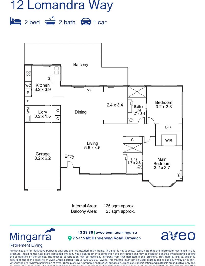 Modern 2-bedroom villa with private courtyard