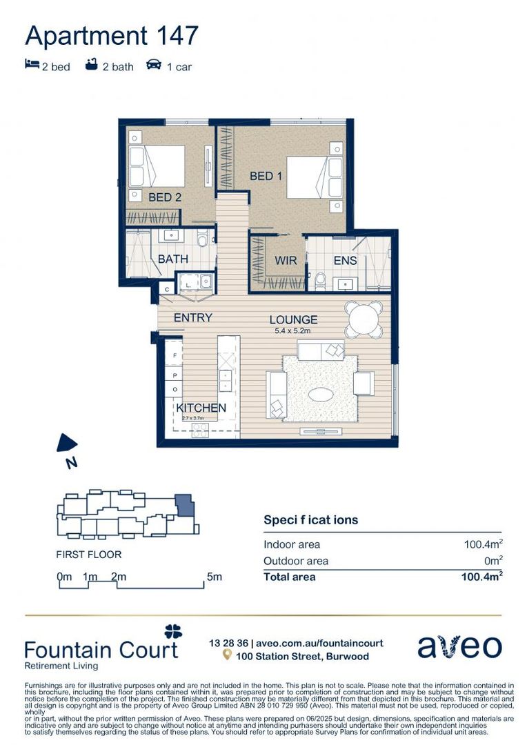 Generously sized first floor 2-bedroom apartment