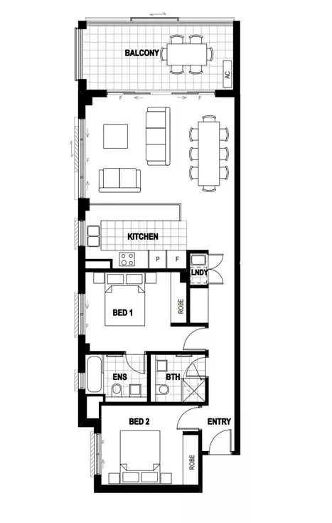 2 Bedroom North-Facing Apartment at The Woniora