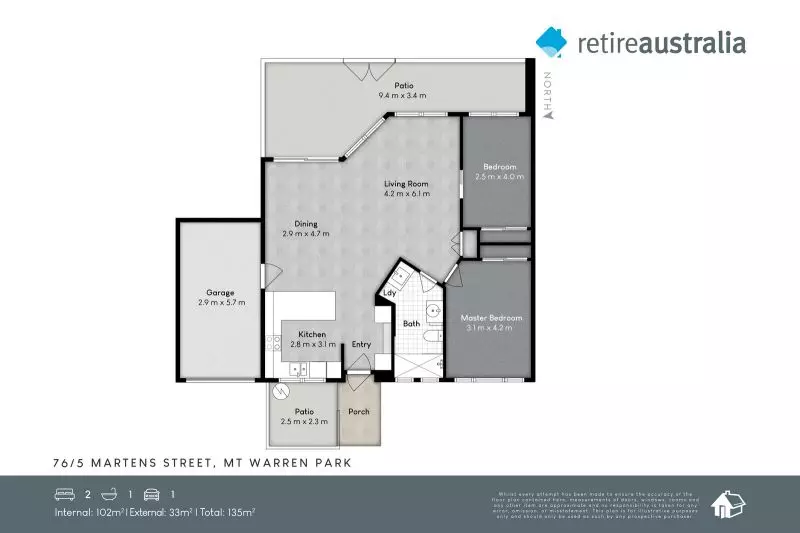 Beautiful two-bedroom, 1 bathroom villa.