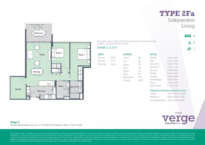 Premium north-facing apartment with study