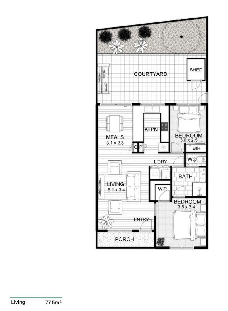 Stylish Two Bedroom Home