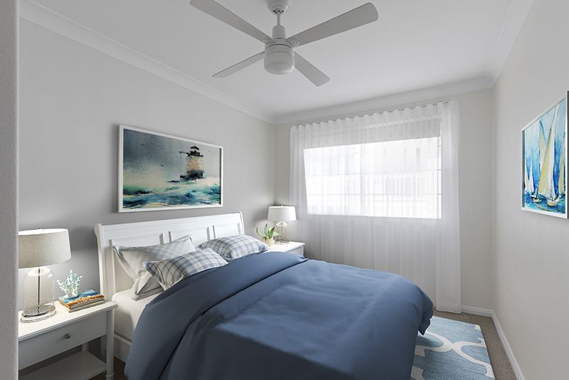 Exquisitely renovated light-filled unit overlooking croquet lawn.