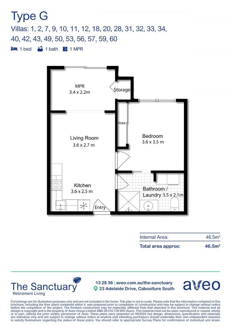 Beautifully positioned one-bedroom villa