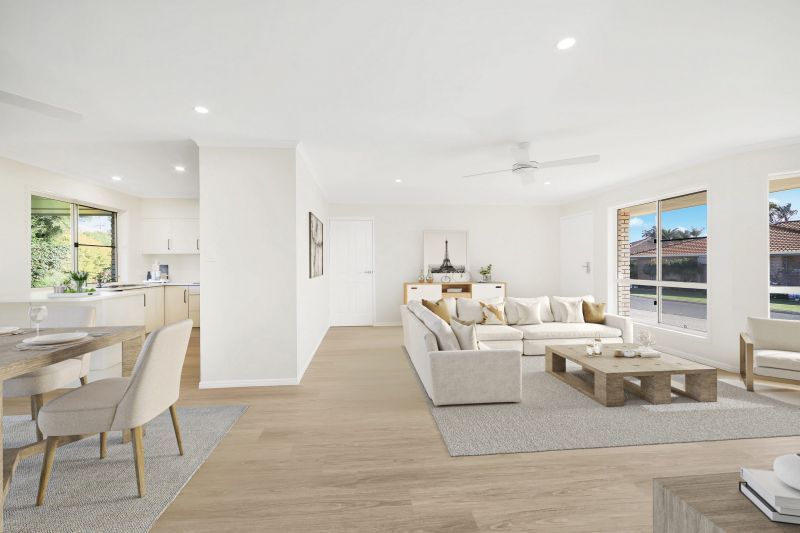 A quiet, peaceful garden surrounds this large 3 bedroom villa
