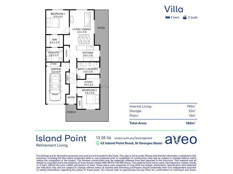 Refined Retirement Living – Two Bedrooms Plus Study