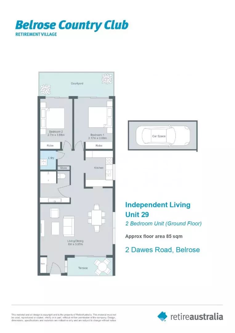 Centrally located, impeccably presented ground floor unit with large rear sunny garden courtyard.