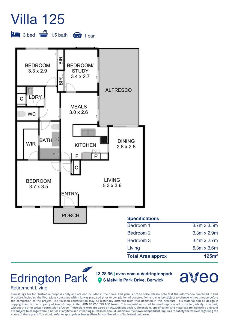 Elegant 3 bedroom villa with beautiful window outlook