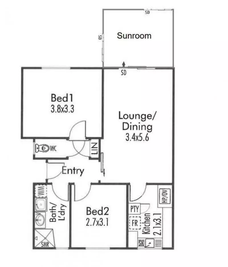 SOLD! A bright, light filled unit with a sunroom and leafy outlook