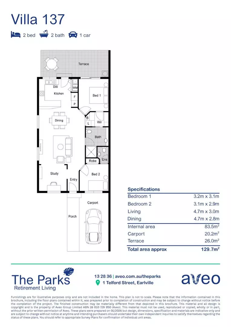 Private 2-bedroom villa with large backyard