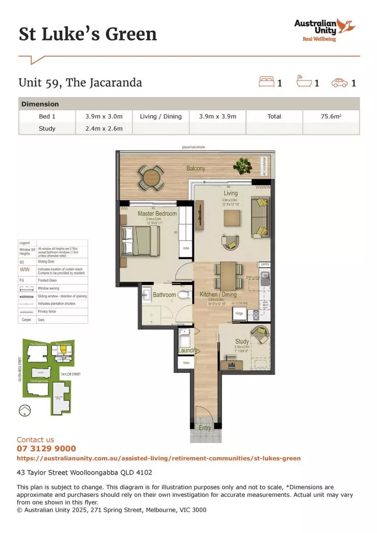 SOLD - Newly reinstated Apartment with amazing full city views -this awaits you! 1 bedroom / 1 study / 1 bathroom