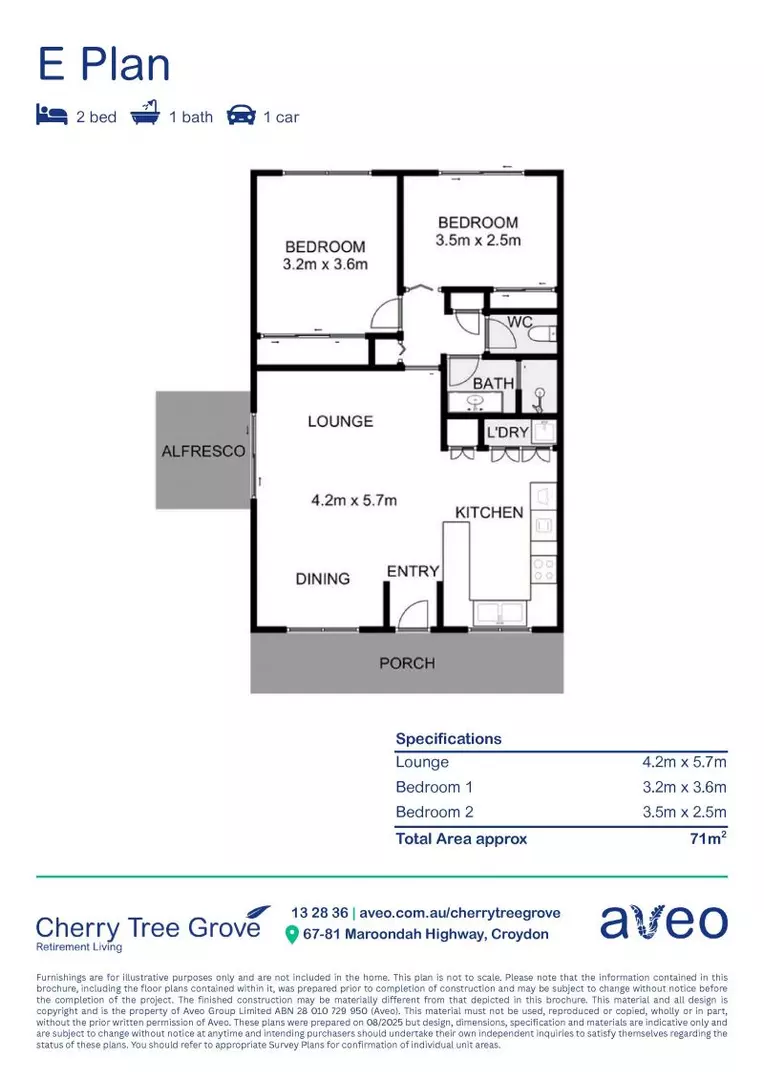 Low-maintenance two-bedroom villa close to community centre