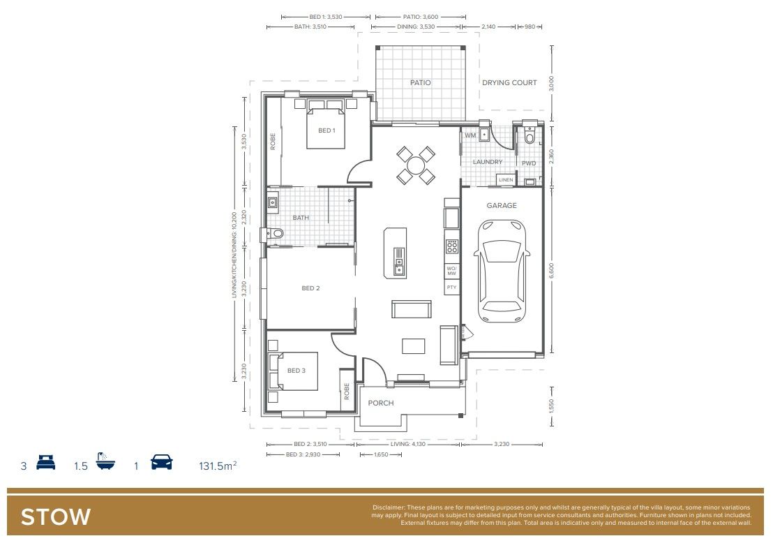 Stow Design 3 Bedrooms 1 bathroom + Powder Room