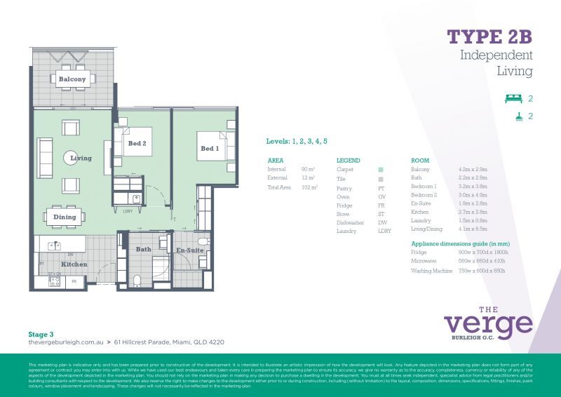 South-facing apartment with stunning Burleigh Golf Course vistas