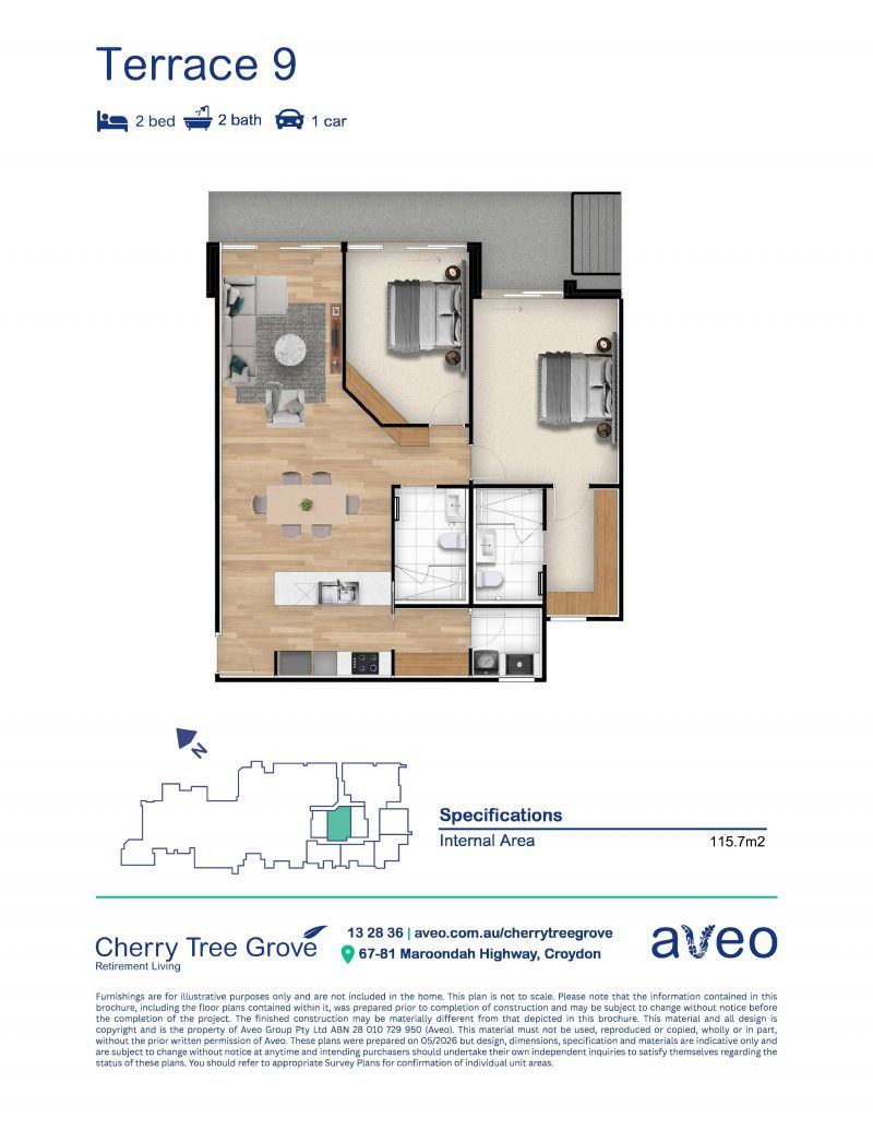 Two-Bedroom Terrace Living available in the final Stage!