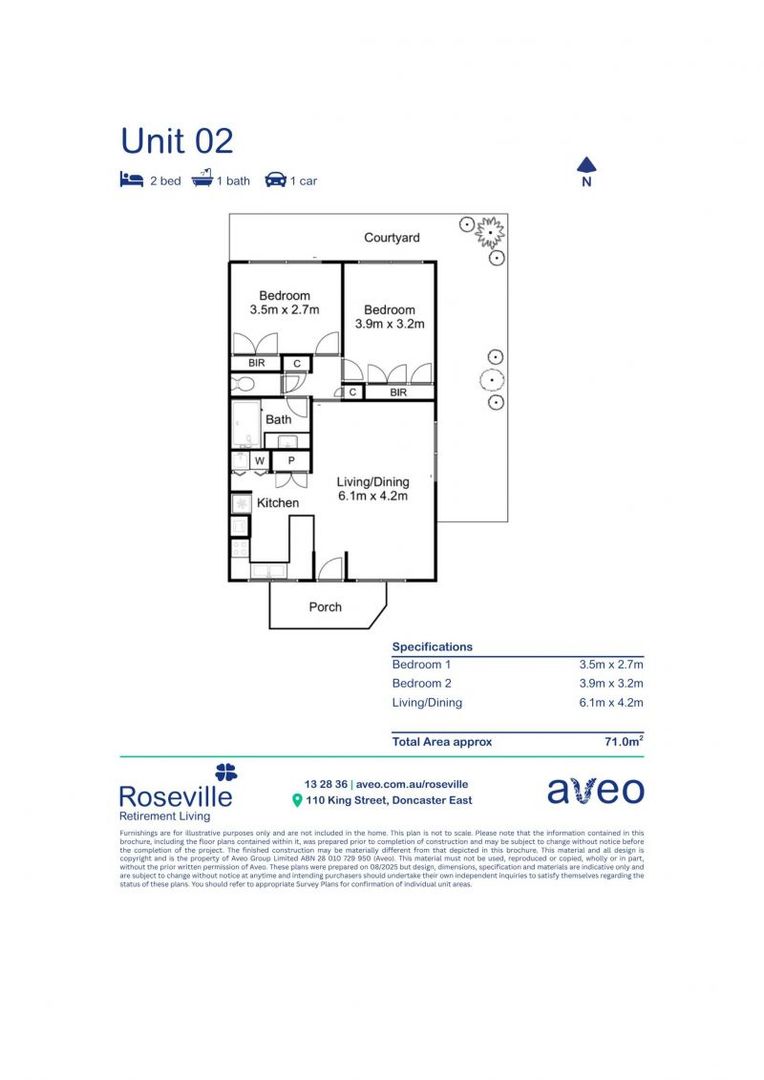 Two-bedroom villa located close to community centre